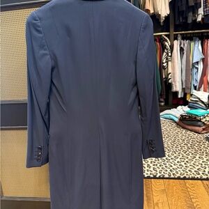 All Saints Navy Tailored Longline Blazer Coat